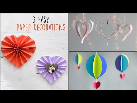 3 Easy Paper Decorations | Paper Craft | Handmade Decorations