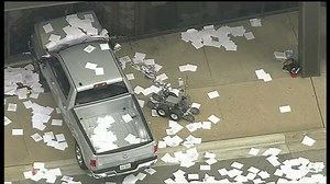 Man intentionally rams pickup truck into Dallas TV station building