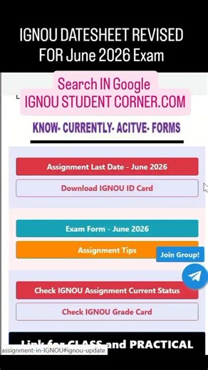 IGNOU EXAM DATE SHEET REVISED ON 12 MAY 2026... QUICK SEARCH ON HTTPS://IGNOUSTUDENTCORNER.COM