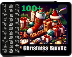 Procreate Christmas Stamps Bundle: Holiday Sweaters, Hats, Items (commercial Use) - Etsy