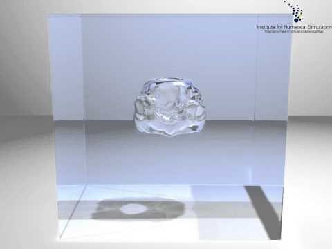 Rising air bubble in water