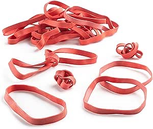 PlasticMill Red Rubber Bands Size 64 (3 1/2" x 1/4") - Colored #64 Rubber Bands Office Supplies - Thick, Elastic Rubber Bands for Tie Dyeing, File Folders, Produce, Cash Bundling (250-Count)