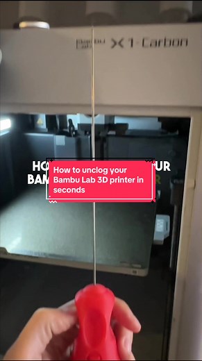 How to unclog your Bambu Lab 3D printer in seconds! #noclogger #3dprinting #3dprint #3dprinter #bambulabs #bambulab #bambulabx1carbon #x1carbon #bambu #3dprinted #3dprintinglife