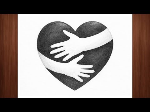 A Cute Hugging Heart Drawing || Cute Drawing Ideas for Beginners || Step by step drawing