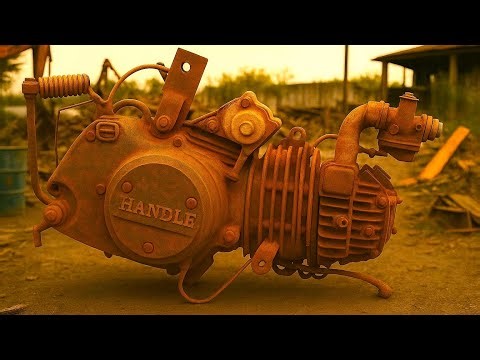 Completely restored old and rusty HONDA125cc engine for many years