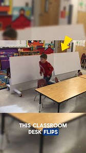 A school desk that quickly converts into a protective shield to help keep students safe A classroom table that instantly transforms into a protective shield designed to keep students safe during emergencies. This innovative school safety solution uses advanced bullet-resistant materials, offering peace of mind for parents, schools, and educators while enhancing classroom security and modern emergency preparedness. Credits: First Line Furniture /YT #desksetup #usa #schooldesk #foldingdesk #tables