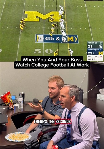 College Football means more in our office 😤🏈 @Michigan State Athletics @MSU Football @College GameDay #collegefootball #msufootball #funatwork #officelife #msu