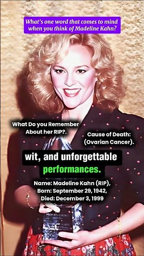 RIP Madeline Kahn (1942–1999) – Blazing Saddles & Young Frankenstein Star #rip #comedian #legend