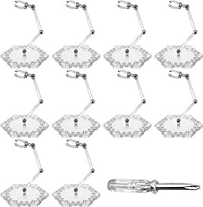 yeesport 10PCS Action Figure Stand, Plastic Display Holder For Action Figures,Base Doll Model Support Stands, Mini Dolls/Collection/Statue Toy Clear Stands with Screwdriver