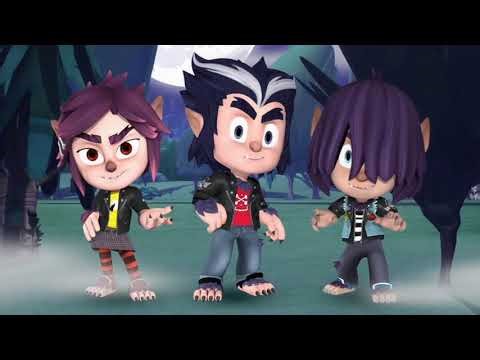 The Wolfy Kids from PJ Masks hugging each other