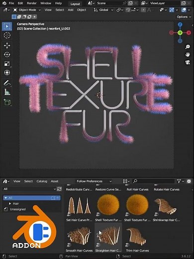 Shell Texture Fur #blender #addon #gumroad