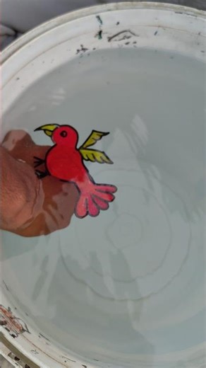 Wonderful 😊 Flying 🪽 Bird Drawing 🤩 || Draw on Hand 👏 || Float On Water 🌊🌊 #art #viral #shorts