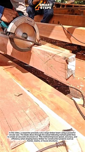 Smart Timber Beam Cutting with Circular Saw | Fast Carpentry Technique