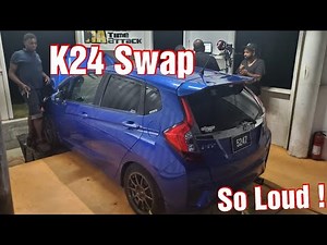 Allister's K24 swapped Honda Fit Returns to the Dyno
