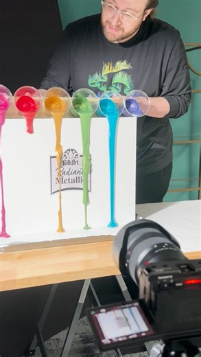 Something colorful is coming 🎨👀 Here’s a little BTS peek at the magic happening at Plaid Crafts as we film promo videos for brand new paints and formulas. The colors, the finishes, the textures… it’s all coming together. 😏 These incredible new releases drop on plaidonline.com this Wednesday, and all month long we’re celebrating the endless ways to create during National Craft Month!