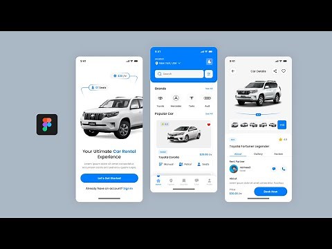 🚗 Rent Cars App UI Design in Figma | Figma Tutorial 2025
