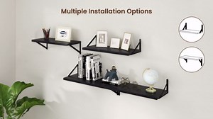 Axeman Deep Floating Shelves - 20 Inch White Floating Shelves Set of 2-12 Inch Deep Wood Wall Shelves for Living Room Bathroom Kitchen