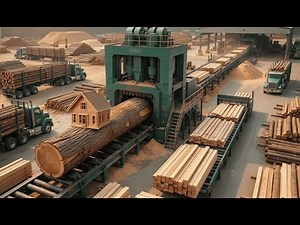 Inside America’s Largest Sawmill Factory – From Raw Oak Logs to Construction Lumber