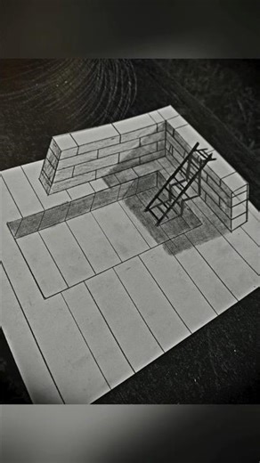 3D staircase & wall drawing. Subscribe🙏 #drawing #art #painting #sketch #wall
