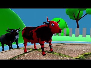 Colorful Cows Cross the Waterfall | Animals Battle Game | Funny Cow Video