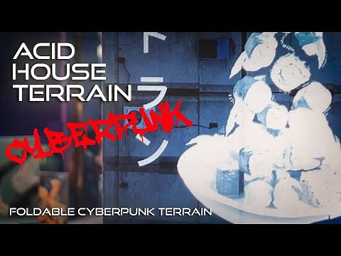 Foldable Tabletop CYBERPUNK Terrain - Acid House Terrain
