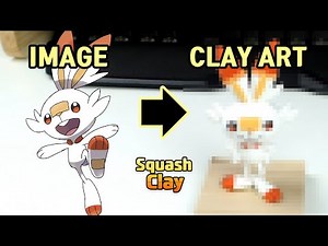 Pokémon Clay Art - Scorbunny New 8 Generation Fire type starting Pokémon