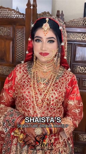 SHE's Beauty Salon on Instagram: "Where elegance meets artistry ✨ Shaista’s signature bridal makeup creates a timeless, radiant look for your big day. . Contact us (021) 34512999, (021) 34116502 & ‪‪+92 343 4599090‬‬ Address: Plot No 18 Model Colony, Tina Square, Karachi . Follow us on: Instagram: ‪https://www.instagram.com/shes_salon_official/‬ Facebook: ‪https://www.facebook.com/shesalon.com.pk/‬ . #shesbeautysalon #shaistamarghoob #makeup #pakistanibride #trending viralreels"