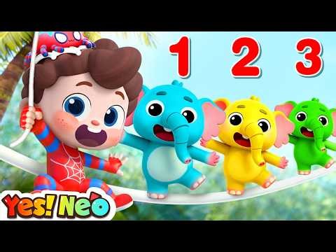 Superhero and Ten Little Elephants | One Elephant Went Out To Play | Nursery Rhymes | Yes! Neo