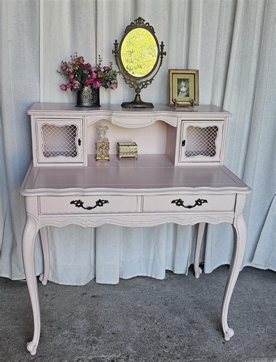 Pink Secretary Desk, Vanity Desk, Circa 1950's, Paris Apartment, Romantic Style - Etsy
