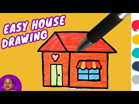 How to Draw a House Easy for Kids | Simple Step by Step Drawing Tutorial #drawing