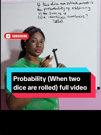 👉 Learn how to use a tabular form to list all 36 outcomes when two dice are rolled 🎲🎲 — a quick way to solve probability questions! 🚀 #mathtok #learnmath #probability #statistics #learnmath