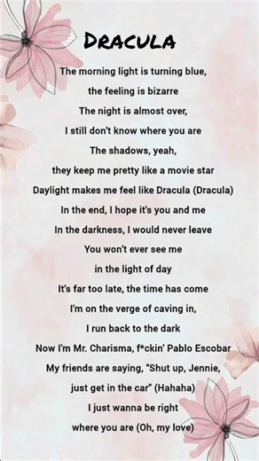 Dracula Song Lyrics 🎶|