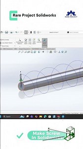Design screw di solidwork. #solidworks #machine #3dmodeling #3danimation #screw #tutorial #remix