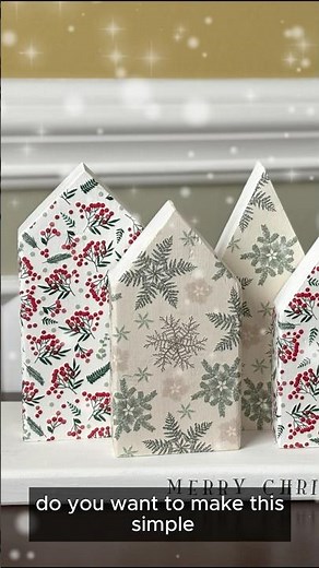 Easy to make DIY Decoupage Christmas Village: Simple and Elegant Holiday Decor