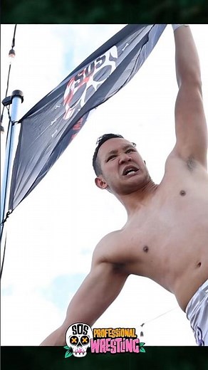 TOP ROPE CUTTER!! By Cody Chhun to win the Hoist the flag 🏴‍☠️ match #wrestling #prowrestling