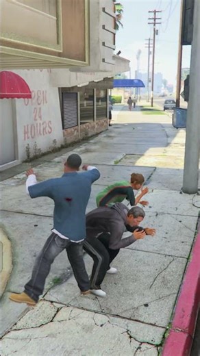 When Franklin Loses Control in GTA 5 😱 Street Fight + Police Chase #Shorts