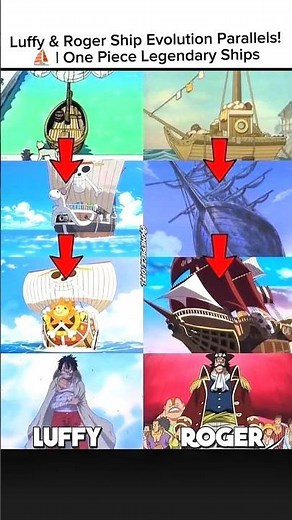 Luffy & Roger Ship Evolution Parallels! ⛵ | One Piece Legendary Ships 🔥 #onepiece #onepieceanime