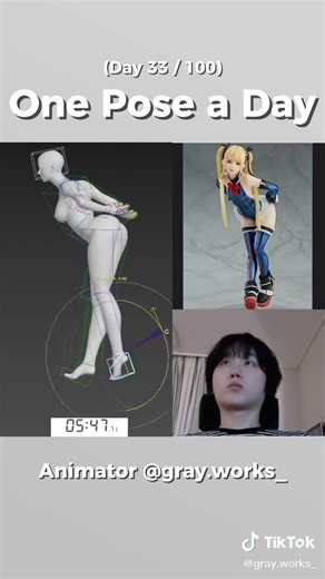3D Character Pose Study Day 33 #anime #3dgamedevelopment #posestudy #characteranimation #3dartist