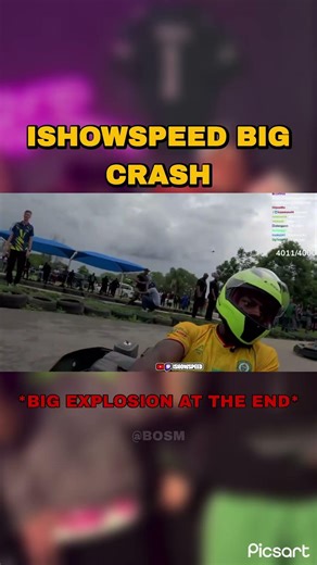 ISHOWSPEED CRASH *EXPLOSION* #funny #crash #ishowspeed #cars #shorts