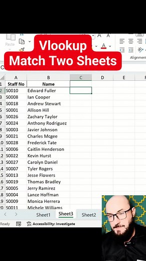 Match two sheets with Vlookup #excelindia #SkillUpgrade #excelcourse #exceltraining #DataEntry #learnexcel #worksmarter #microsoftexcel #ExcelTips | S. Gohar Rehman Tajak