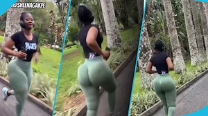 "Temptation": Sheena Gakpe wiggles her backside violently as she runs in video