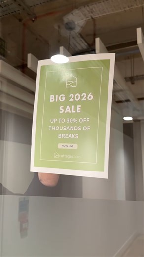 🚨Our BIG 2026 SALE is LIVE🚨 With up to 30% off on 200,000 breaks, there’s no better time to book your 2026 cottage holiday 🏠💚 PLUS, you can book with confidence thanks to our low £25 deposit offer 🤩 Your 2026 staycation is just a click away…tap the link below to book NOW! 🔗 https://bit.ly/45df44J T&C’s apply. See website for details | cottages.com