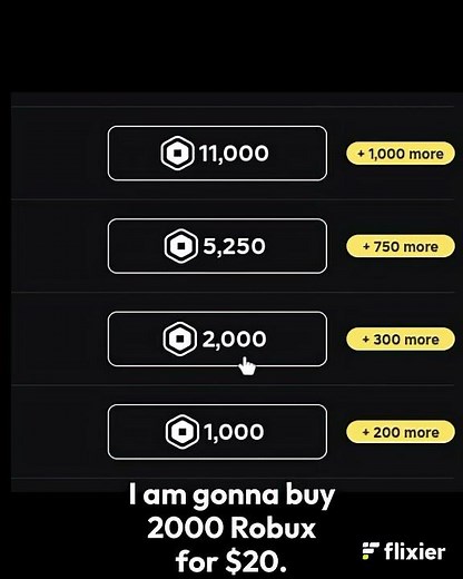 Buying 2000 Robux in Roblox