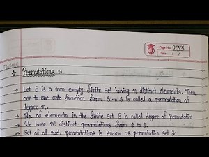 4.4 - Permutation, Identity, Equality & Composition Permutations, Inverse, Even, Odd Permutations
