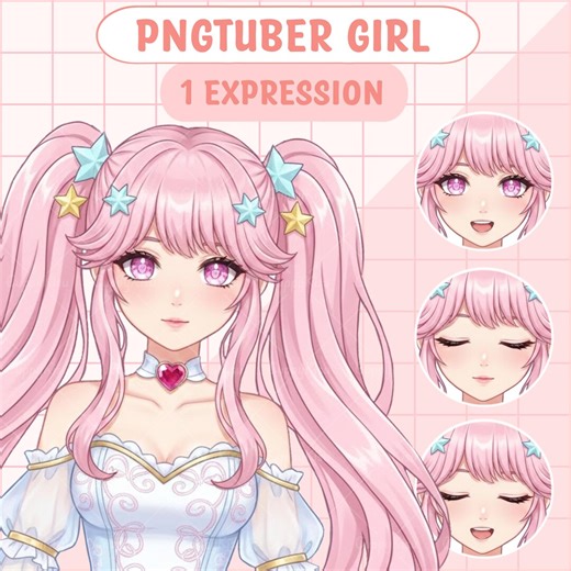 Vtuber Model, Reactive PNG, for Streaming