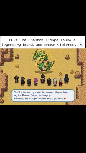 what phantom troup is challenging Rayquaza for battle? #pokemon #rayquaza #hunterxhunter #chrollo