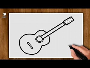 CÓMO DIBUJAR UNA GUITARRA - Tutorial Perfecto Para Principiantes ❤️ (FÁCIL 😊)