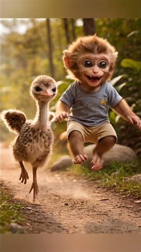 story of ostrich and deca(monkey).