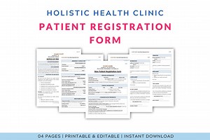 Holistic Health New Patient Registration Form | Editable & Printable Template | Word, PDF Formats - Etsy