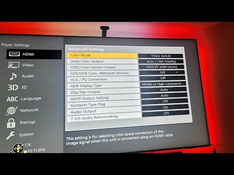 Panasonic DP-UB9000P1K Blu-Ray Player Settings